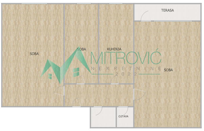 Liman 2, dvoiposoban stan. 75m2. 