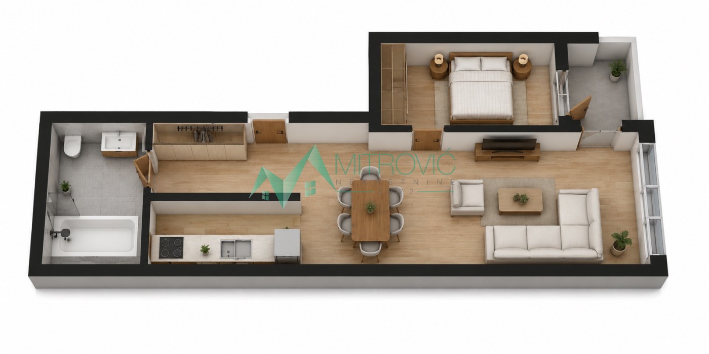 Prodaja dvosobnog stana – Novogradnja | 53m²