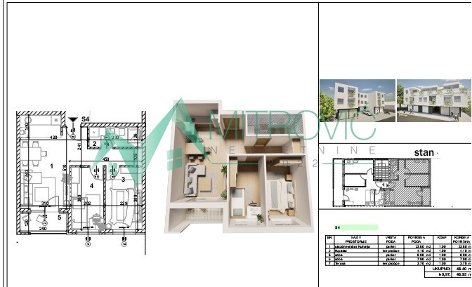 DVOSOBAN STAN U IZGRADNJI 48,40 m² - ADICE 