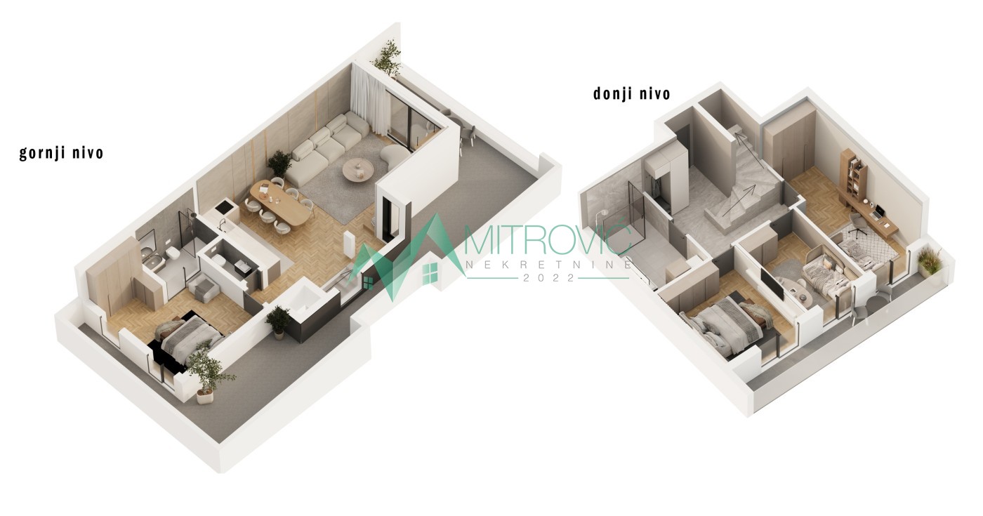 NA PRODAJU - Penthouse 131m2 + terasa 60m2 , 2 garažna mesta
