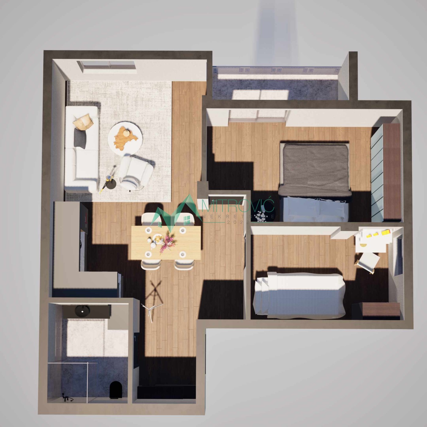 DVOIPOSOBAN STAN U IZGRADNJI – 47,53 m² na Alibegovcu! 