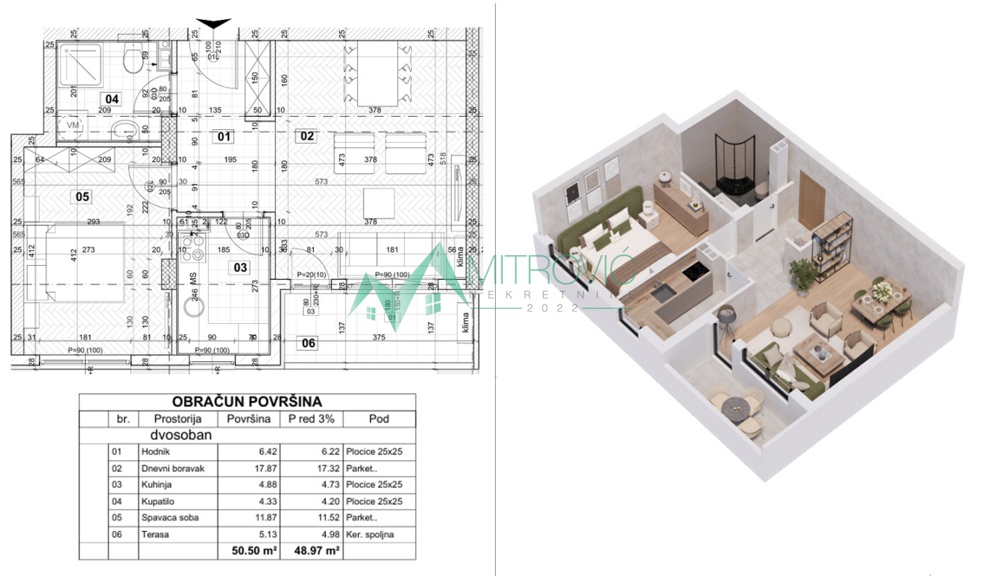 Telep - Dvosoban stan 50m² (ID: 1004684) 