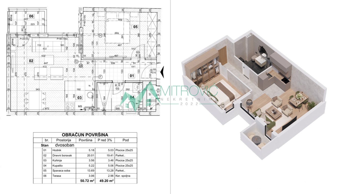 Telep - Dvosoban stan 50m² (ID: 1004686) 